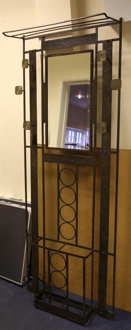 French wrought iron hallstand, in the manner of Edgar Brant(-)